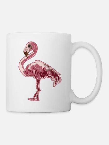 pinker Flamingo - Tasse - Weiß