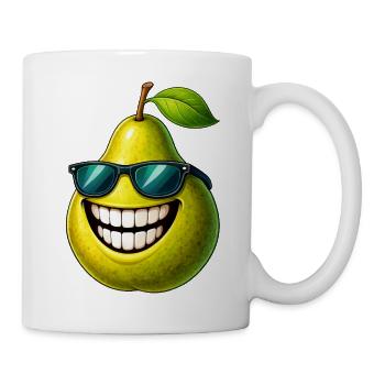 Coole Birne Sommer Obst Süß Sonnenbrille - Tasse - Weiß - Rechts