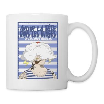 Nuage et tatouages marins - Mug blanc - blanc - Droite