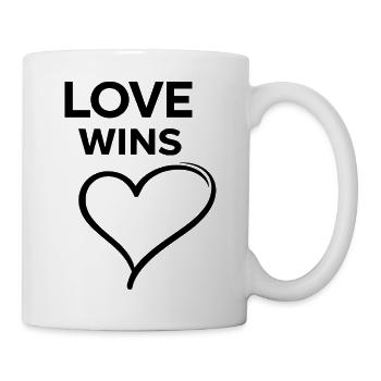 Love Wins Rainbow Love Statement Design - Mug - white - Right