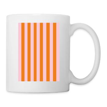Stripes - orange pink personalizable - Mug - white - Right