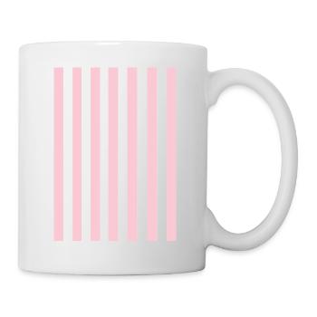 Stripes - pink white personalizable - Mug - white - Right
