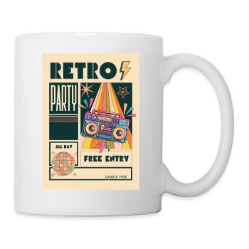 Retro Party Boombox Neon - Mug - white - Right