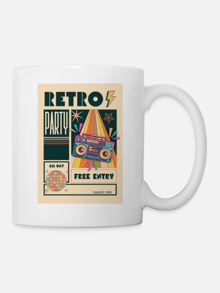 Boombox Boombox Rétro Néon - Mug blanc - blanc