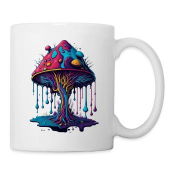 Psychedelischer Leuchtpilz Wald - Tasse - Weiß - Rechts