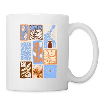 Abstrakte botanische Muster - Tasse - Weiß - Rechts