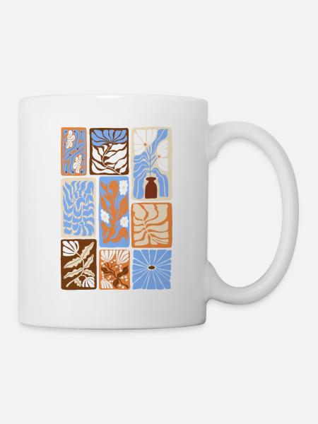 Abstrakte botanische Muster - Tasse - Weiß