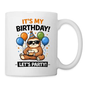 Geburtstags-Faultierparty - Tasse - Weiß - Rechts