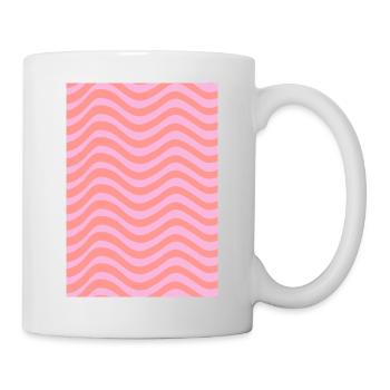 Stripe Wave Pattern - Pink Customizable - Mug - white - Right