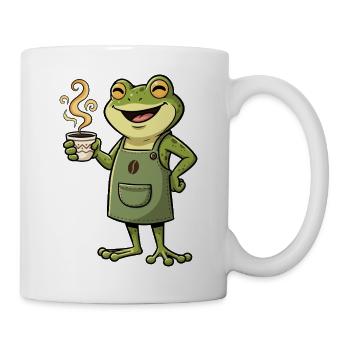 Froschbarista Kaffeefreude - Tasse - Weiß - Rechts