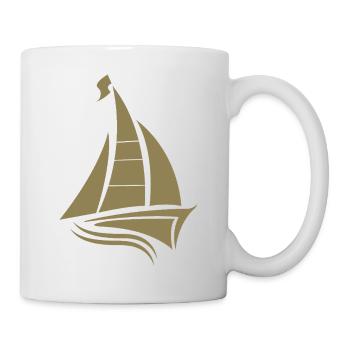 voilier voilier sailor silhouette minimaliste - Mug blanc - blanc - Droite