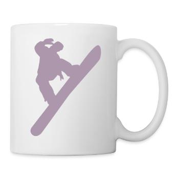 Silhouette de snowboarder Sport d’hiver Neige - Mug blanc - blanc - Droite
