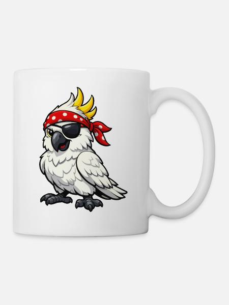 Kakadu mit Bandana - Tasse - Weiß