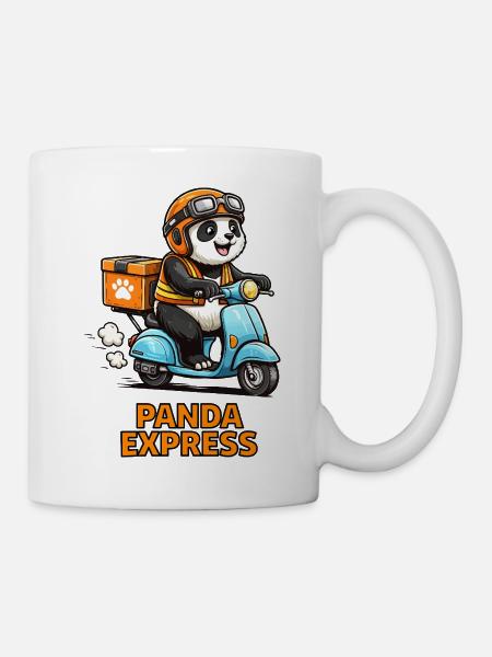 Panda Lieferroller - Tasse - Weiß
