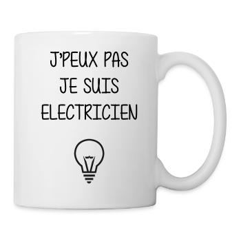 J'peux Pas Je Suis Électricien : Tension Maximale - Mug blanc - blanc - Droite