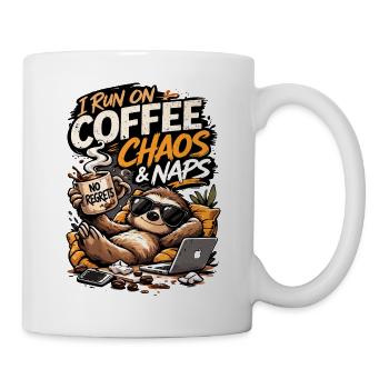 Coffee Chaos & Naps Sloth Tee - Mug - white - Right