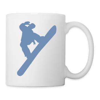 Snowboardeur minimaliste sports d’hiver - Mug blanc - blanc - Droite