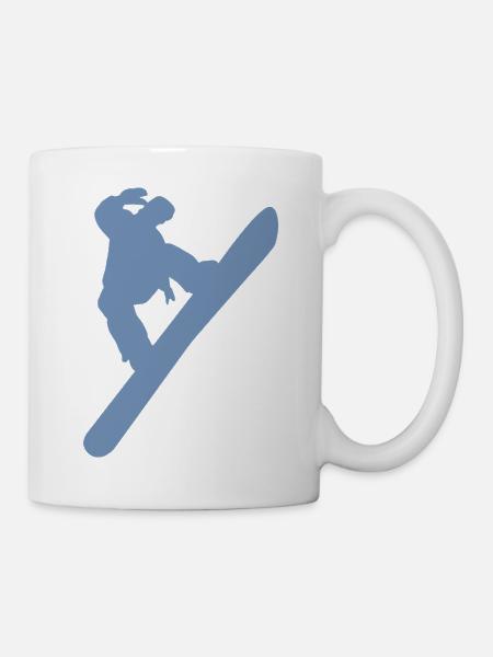 Minimalistischer Snowboarder Wintersport - Tasse - Weiß