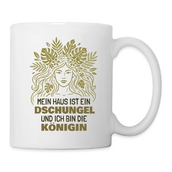 Pflanzen Mama - Dschungel Königin Spruch - Tasse - Weiß - Rechts
