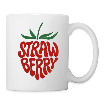 Strawberry - Aesthetic Retro Fruit Graphic Design - Mug - white - Right