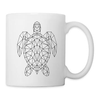 Geometric Sea Turtle Black Silhouette - Mug - white - Right
