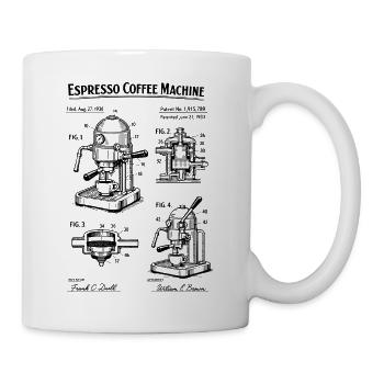 Espresso Machine Blueprint Patent - Mug - white - Right