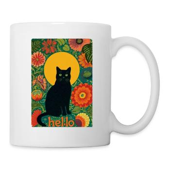 Sonnenkatze im Blütenwald - Tasse - Weiß - Rechts