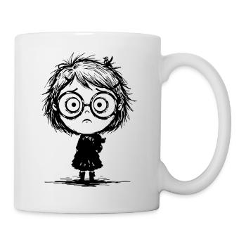 Sticker Girl Melancholy Empty Gaze Manga - Mug - white - Right