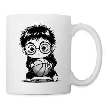 Kids Basketball Hoodie Sport Black and White - Mug - white - Right