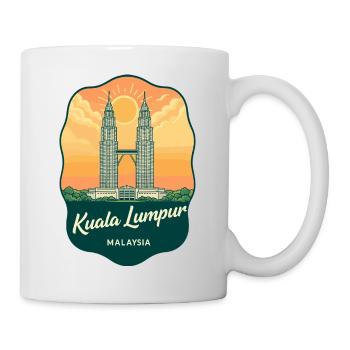 Kuala Lumpur Petronas Towers Retro Badge - Mug - white - Right
