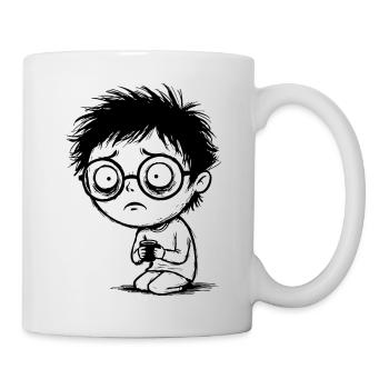 Étudiant Café Fatigue Regard Vide Manga - Mug blanc - blanc - Droite