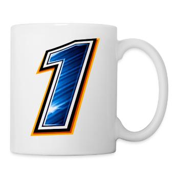 Numéro 1 Maillot de football Design sportif minimaliste - Mug blanc - blanc - Droite