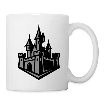 Mittelalterliche Burg Silhouette - Tasse - Weiß - Rechts