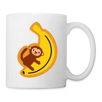 T-shirt banane singe drôle Un petit t-shirt jungle animal mignon - Mug blanc - blanc - Droite