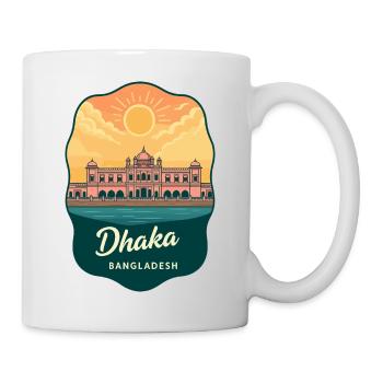 Dhaka Pink Palac Vintage Sunset Reiseabzeichen - Tasse - Weiß - Rechts