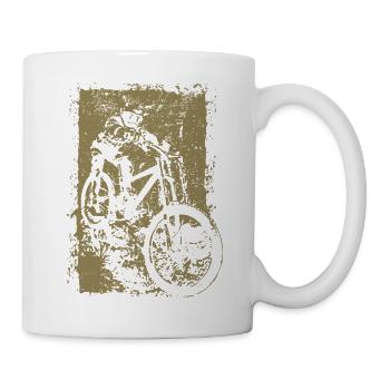 BMX VTT Descente Grunge Silhouette Grunge - Mug blanc - blanc - Droite