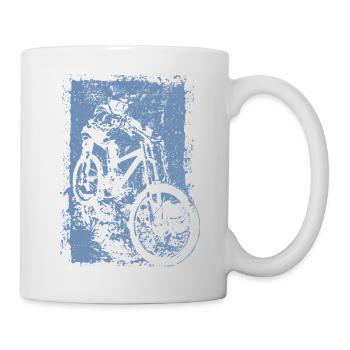 BMX VTT Descente Grunge Silhouette Grunge - Mug blanc - blanc - Droite