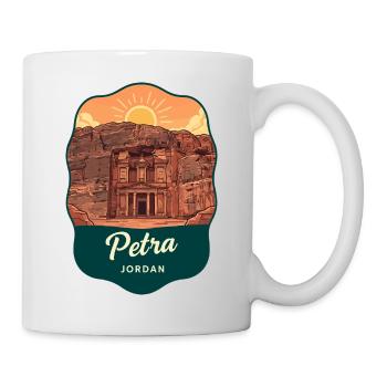 Petra Jordan Treasury Vintage Sunset Abzeichen - Tasse - Weiß - Rechts
