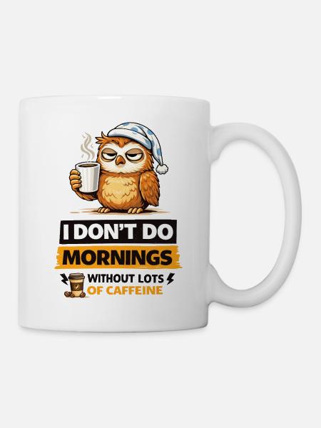 Eulenkaffee-Morgenstimmung - Tasse - Weiß