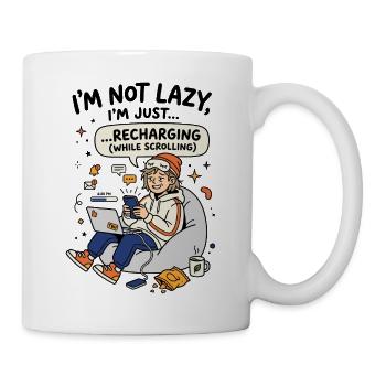 Recharging while scrolling Gen Z - Mug - white - Right