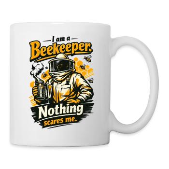 Beekeeper Gift: I am a Beekeeper Nothing scares me - Mug - white - Right