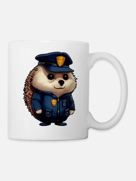 Igel Polizei - Tasse - Weiß