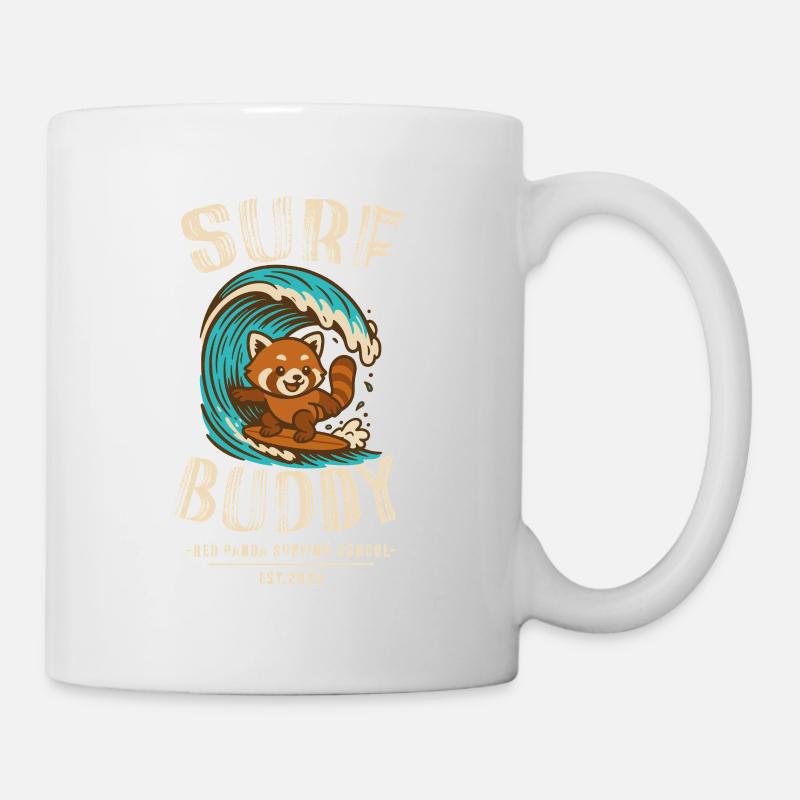 Surf Buddy, Freund auf dem Surfboard - Tasse - Weiß