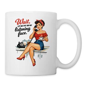 Pin-up Girl : Laisse-moi adopter mon air d’écoute - Mug blanc - blanc - Droite