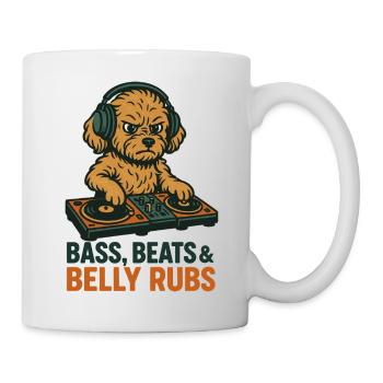 DJ Maltipoo: Bass, Beats & Belly Rubs Retro Design - Tasse - Weiß - Rechts