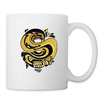 Goldene Spiralschlange - Tasse - Weiß - Rechts