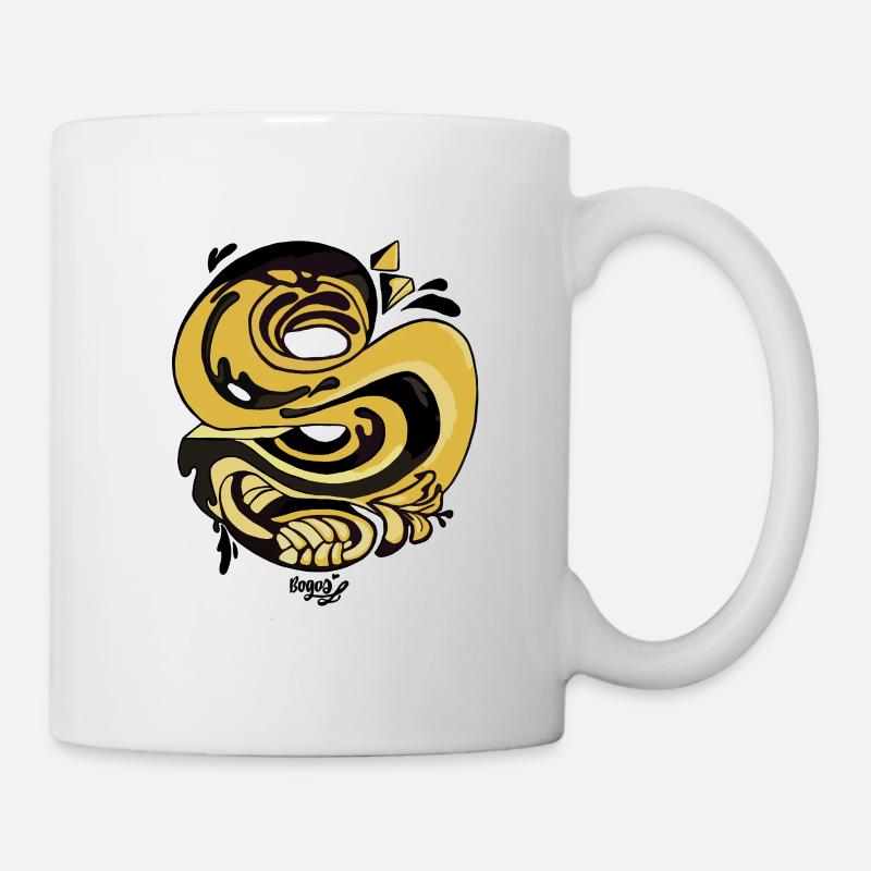 Goldene Spiralschlange - Tasse - Weiß