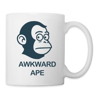 Awkward_Ape logo shirt - Mug - white - Right