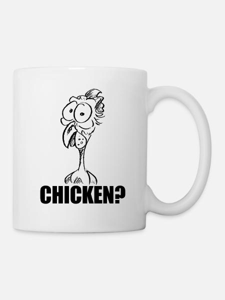 POULET ? Tête de poulet déconcertée – Humour - Mug blanc - blanc