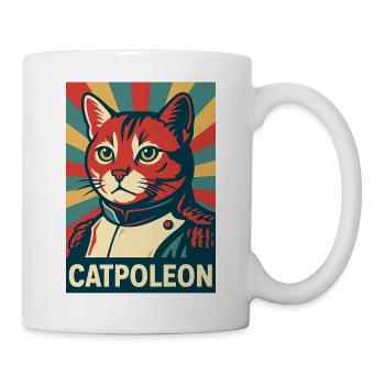Catpoleon – Cat dans le rôle de Napoleon Retro Poster - Mug blanc - blanc - Droite
